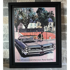 Framed Vintage 1965 Pontiac Grand Prix Car Ad Still Need an Excuse